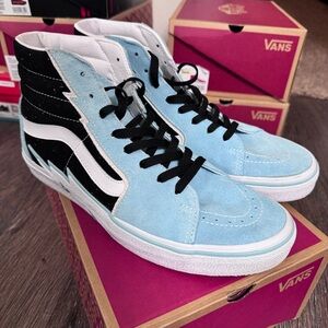 Vans Light Blue and Black Bolt Sk-8 High-Tops